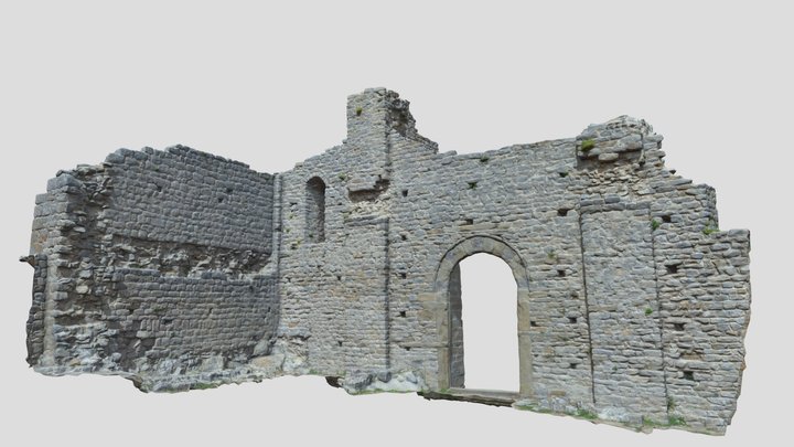 Old Medieval Monastery Ruins Wall Entrance Scan 3D Model