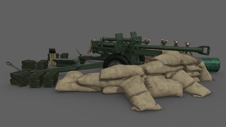 Army Cannon 3D Model