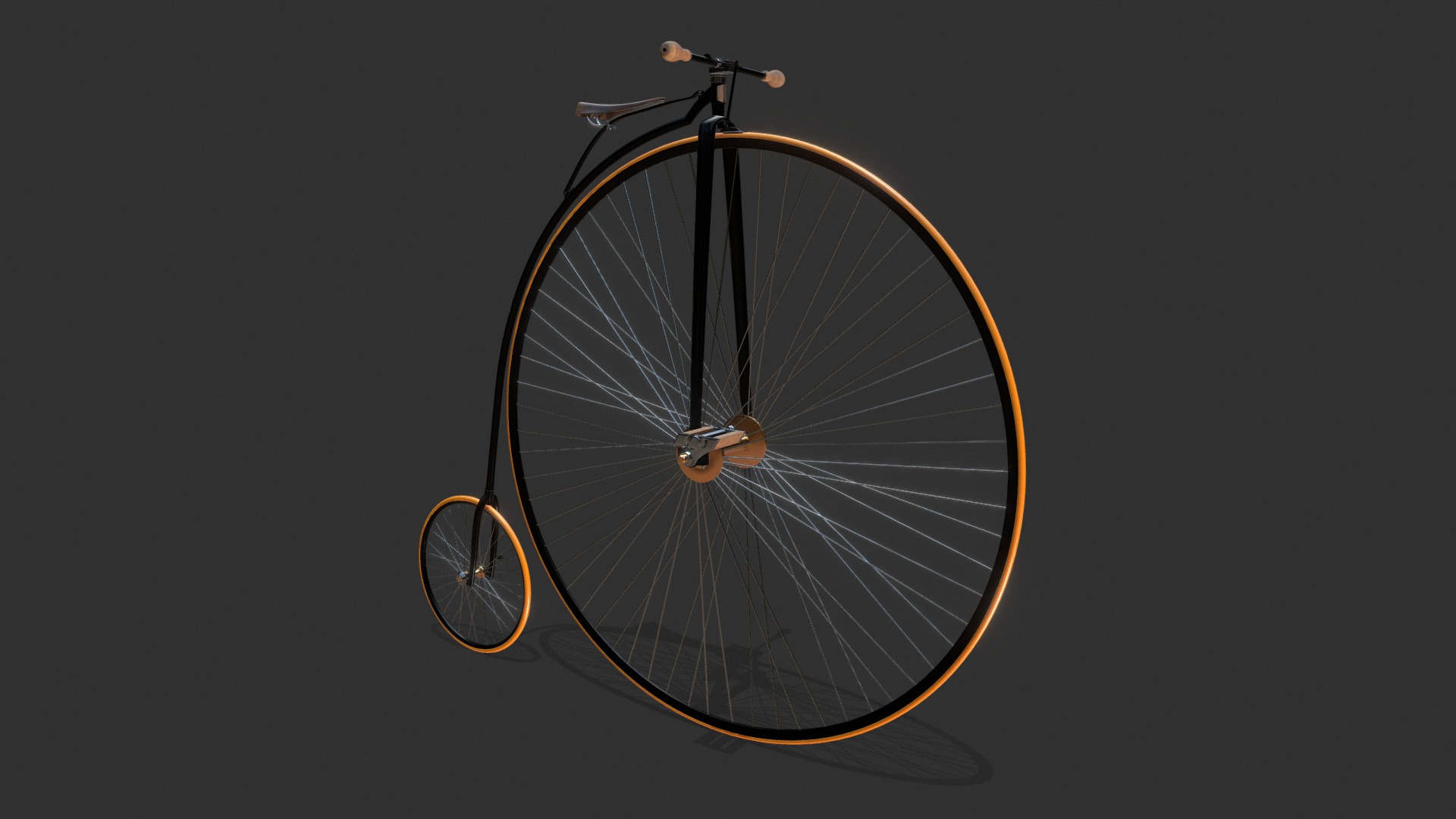 3D model Penny Farthing Bicycle - This is a 3D model of the Penny Farthing Bicycle. The 3D model is about a bicycle with a light on it.