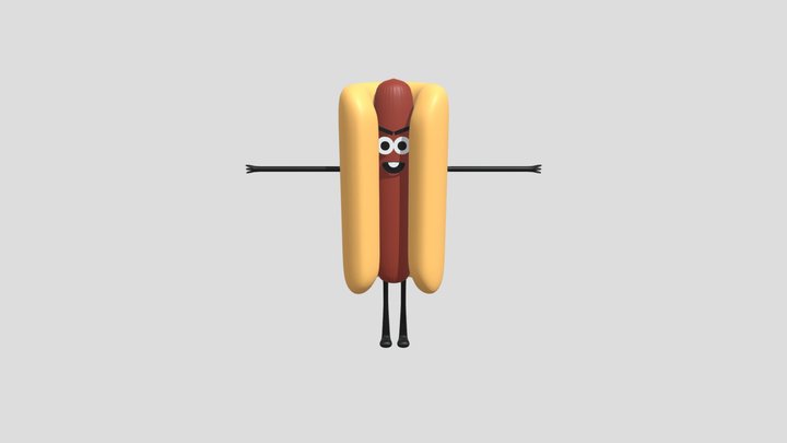 Hotdog Man 3D Model