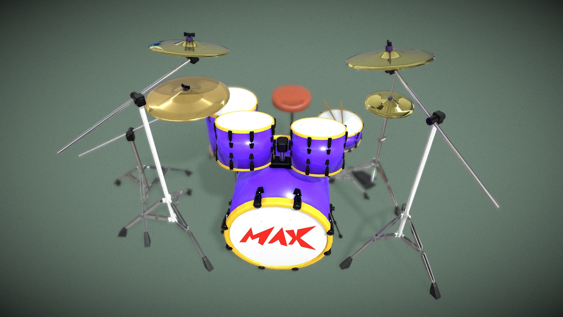 Drum kit Download Free 3D model by MeximusMetalis (maxkorkiat