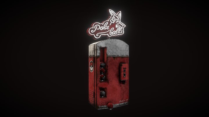 Pokeball Vending Machine 3D Model