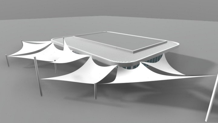 Тентовий навіс з АБК 3D Model