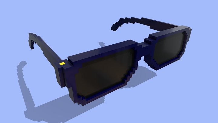 Sunglasses, Low Poly, Voxel 3D Model
