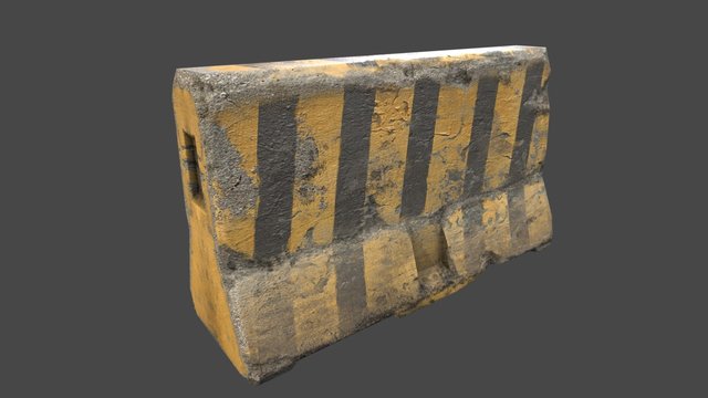 Barricade Concrete Block 3D Model