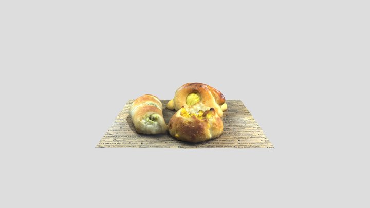 Rベーカリーのパン 3D Model