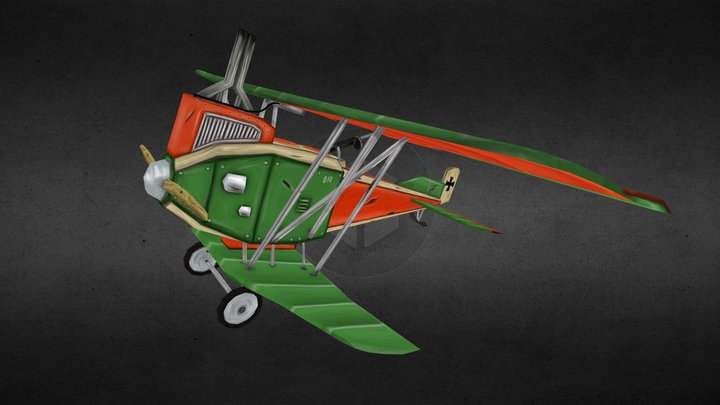 Stylized Junkers J 1 - Low poly 3D Model