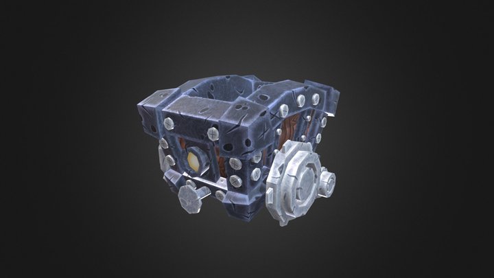 Cartoon Mine Cart 3D Model