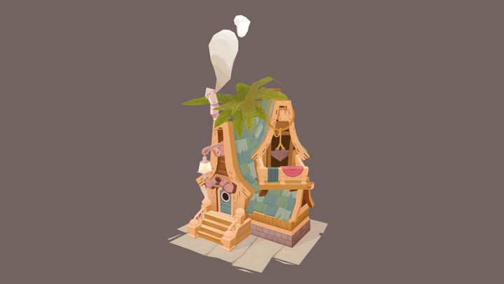 Stylised Hut 3D Model