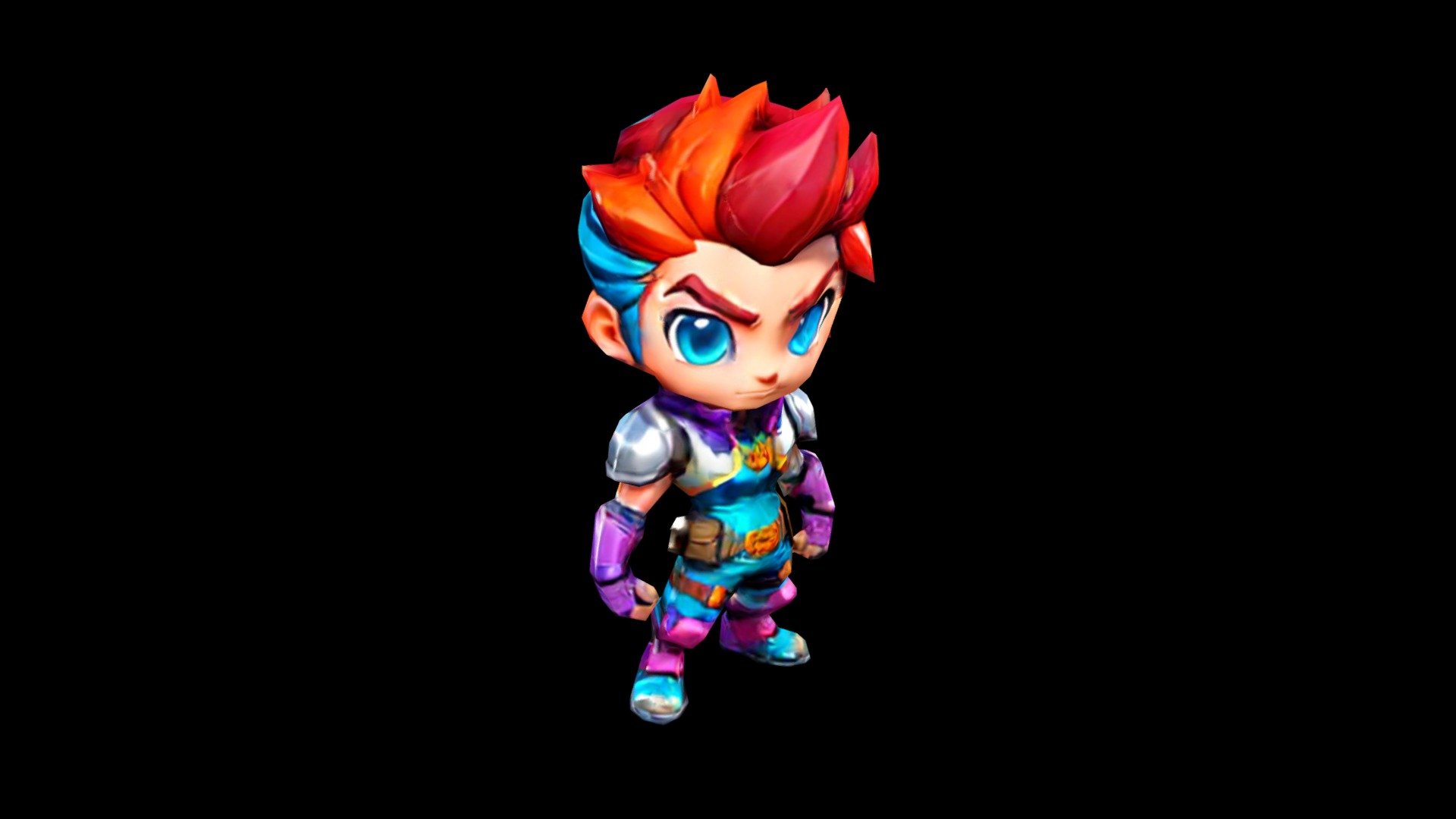 The image portrays a character with vibrant hair - Download Free 3D ...