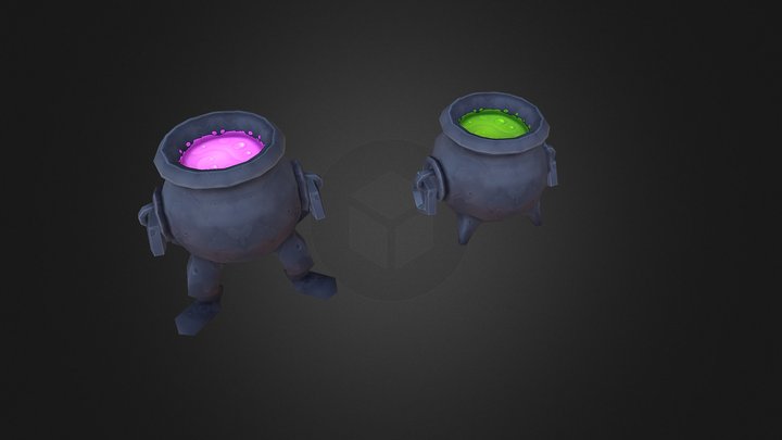 Witch's Cauldrons [Animated] 3D Model