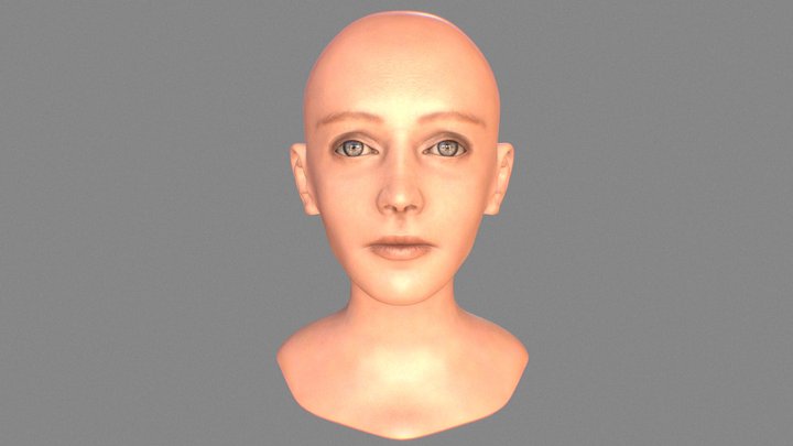 Female Head Bust 3D Model