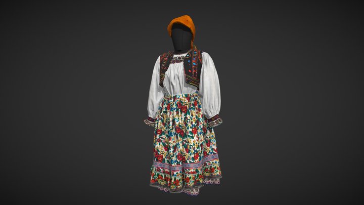 Комплект жіночого вбрання королевських долинян 3D Model