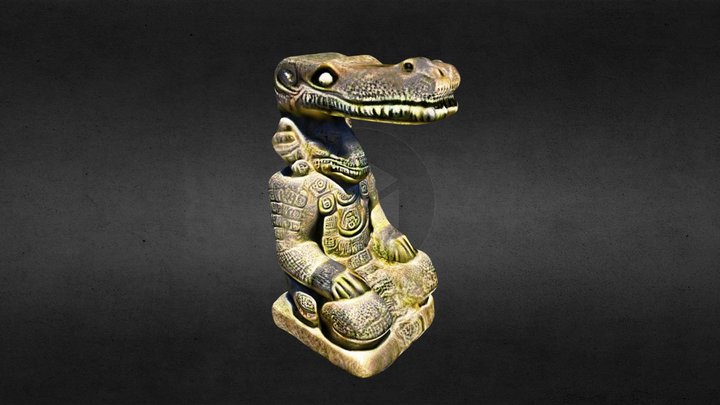 Mayan Crocodile Statue 3D Model