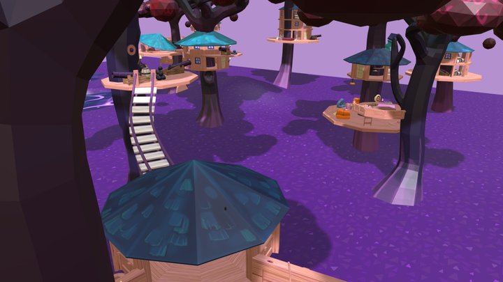 Fantastic forest village - Modular 3D Model