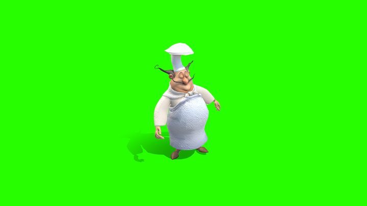 Animation 001 Drunken Chef 3D Model