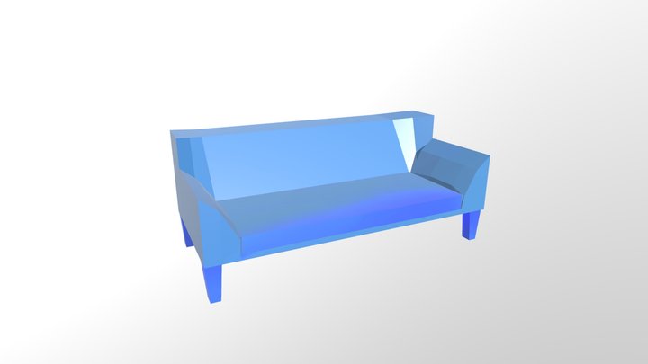 Trendy Low Poly Couch 3D Model