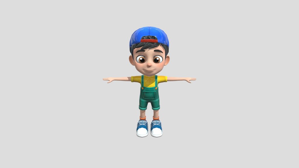 Cartoon Boy Fully Rigged