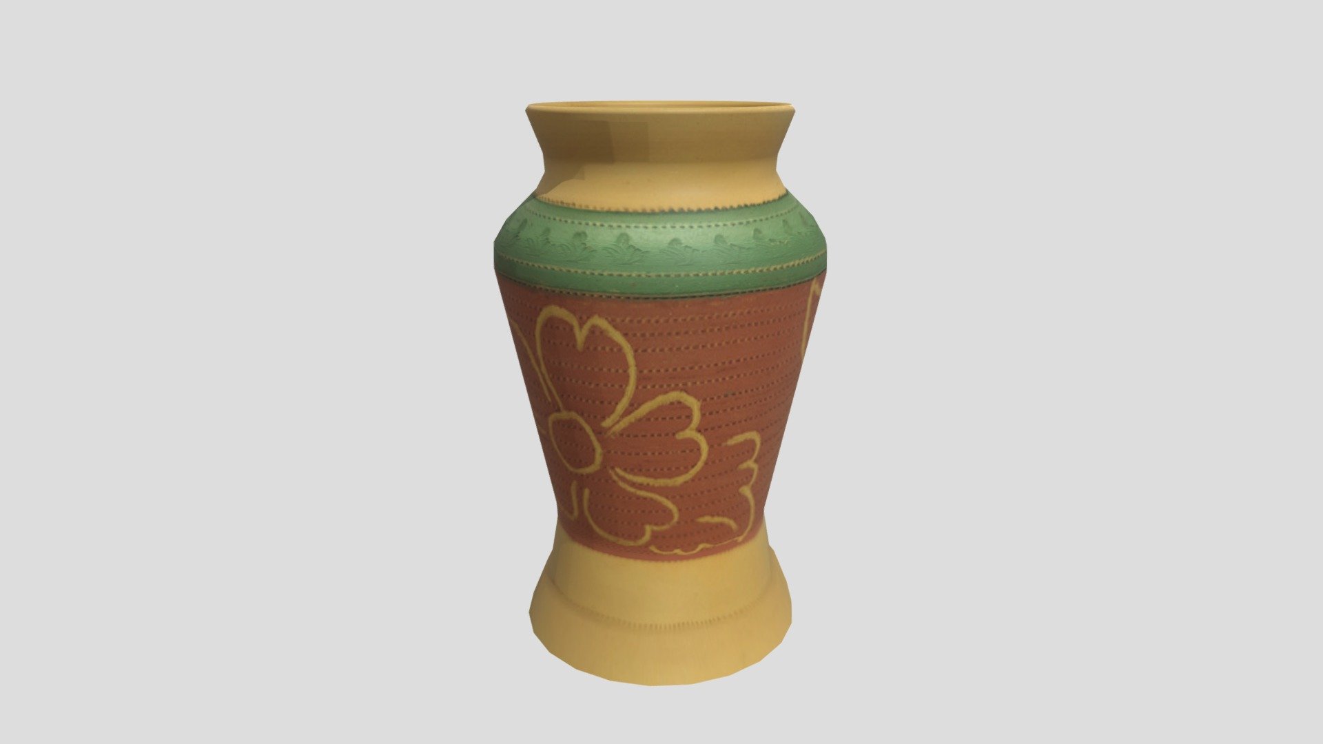 PASU HIASAN SERAMIK TERRACOTTA BERWARNA