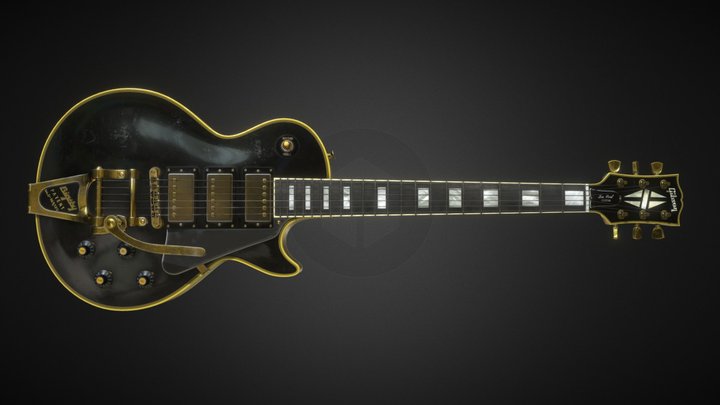 Gibson Les Paul Black Beauty with Bigsby b7 3D Model