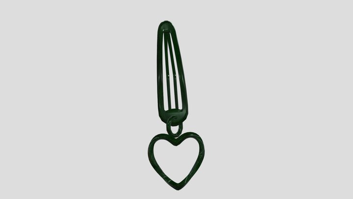 hair clip heart 3D Model