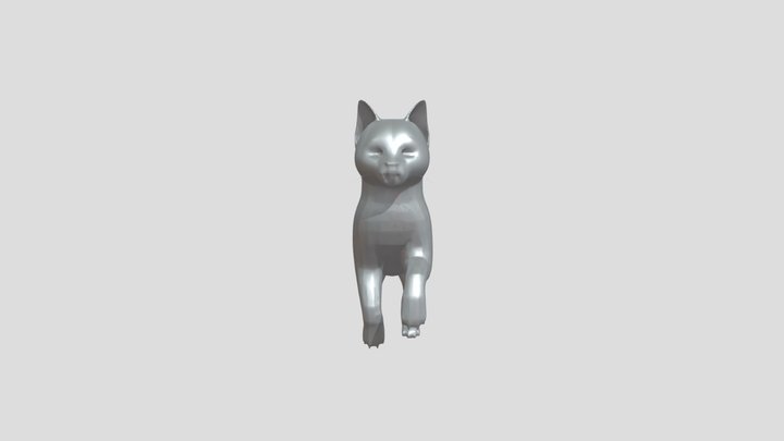 domestic cat on two legs 3D Model