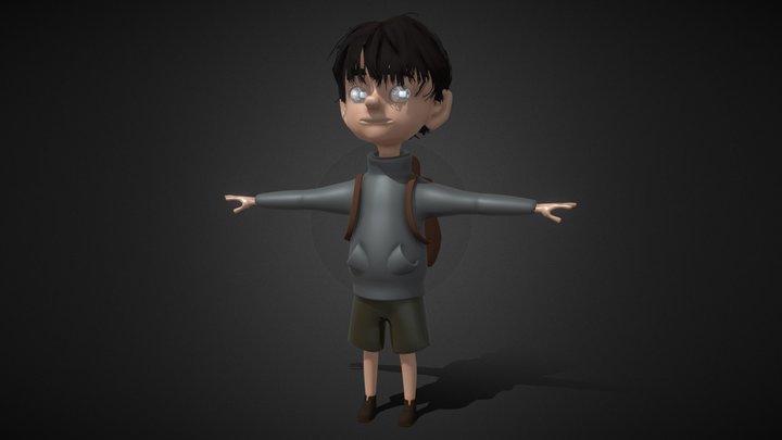 Stylized Cartoon Kid 3D Model | Free Download 3D Model