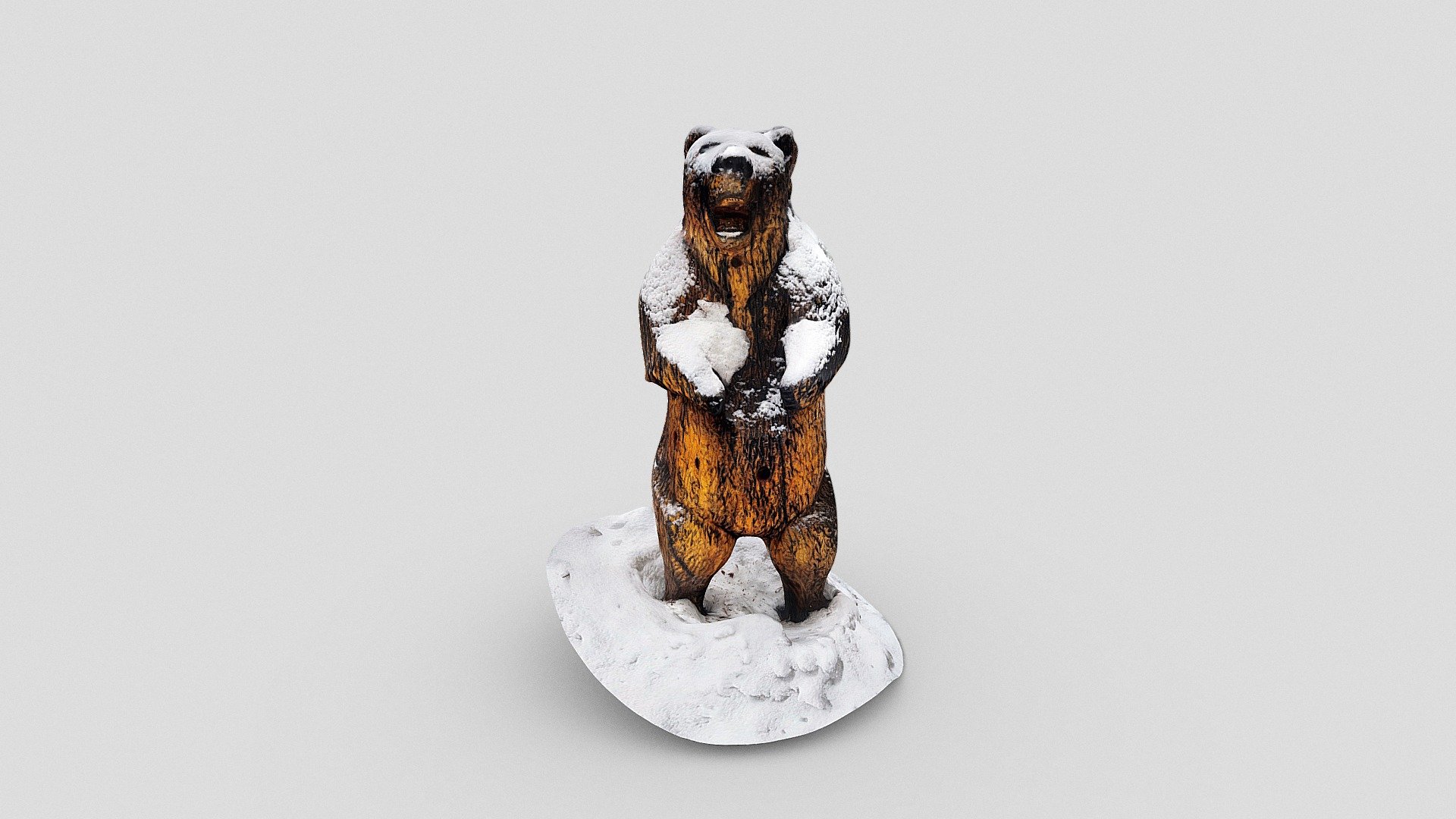 wooden bear statue