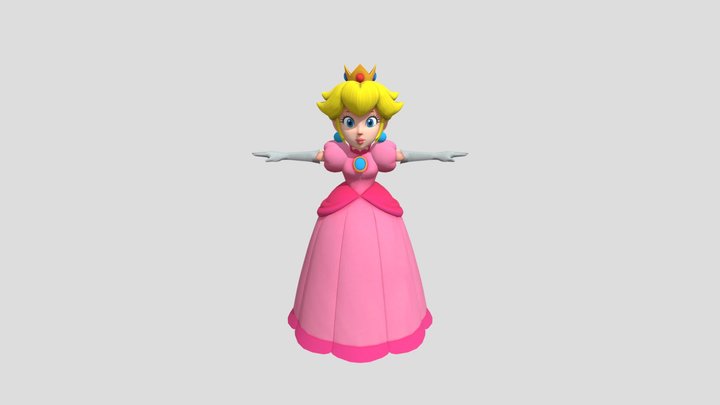 Princess Peach: Hair Up 3D Model