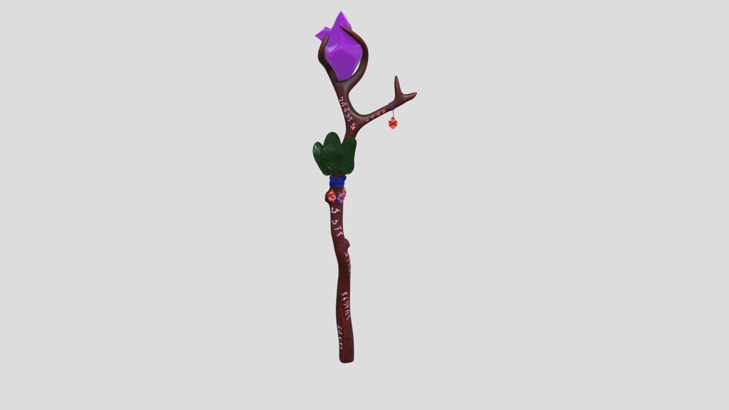 Stylised Magic Crystal Wooden Wand