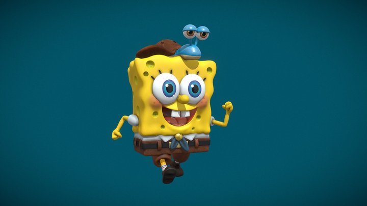 Spongebob Squarepant and Gary 3D Model