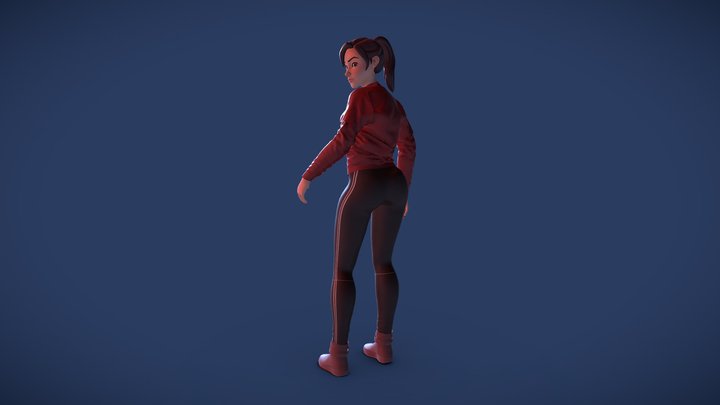 Motorcycle girl 3D Model