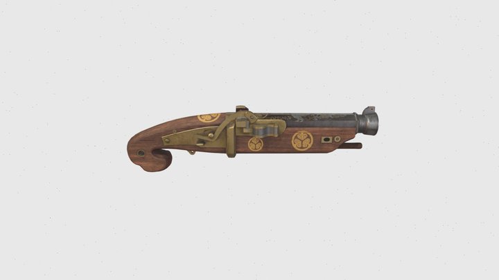 GAMEREADY Tanegashima Matchlock Pistol 3D Model