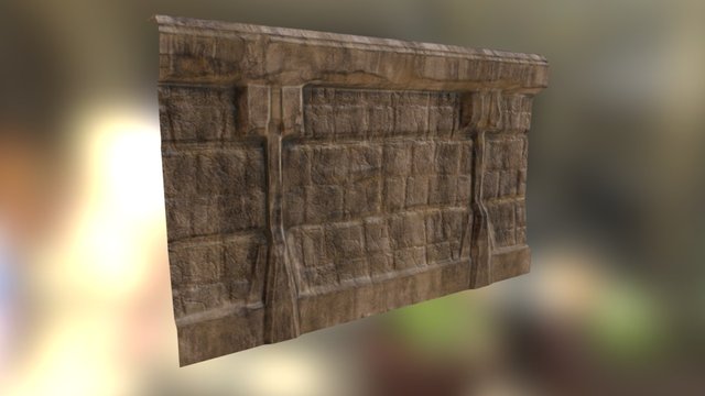 Old Temple Wall 3D Model