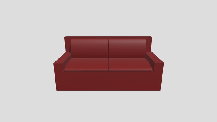 Red Couch 3D Model