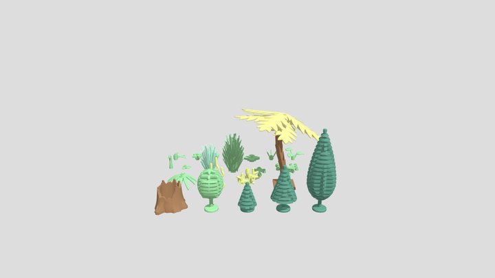 Lego Tress and Plants 1 3D Model