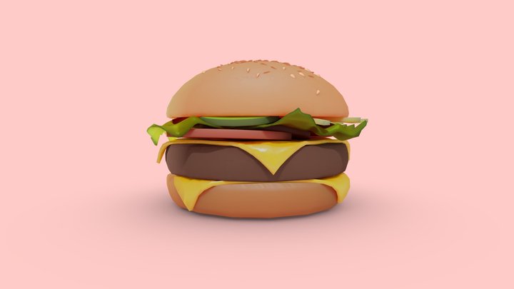 Stylized Burger 3D Model