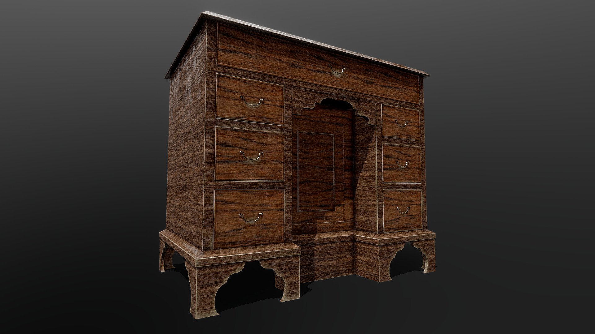 Walnut Kneehole Desk