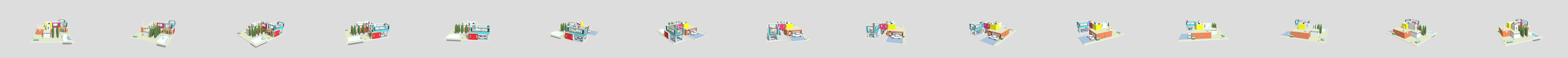 Blocky resort 3D Model