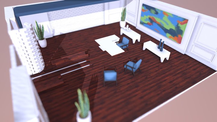 Office from VR 3D Model