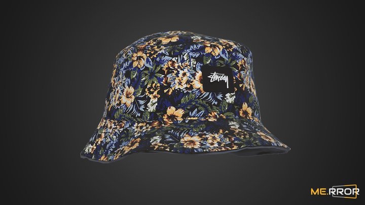 [Game-Ready] Floral Bucket Hat 3D Model