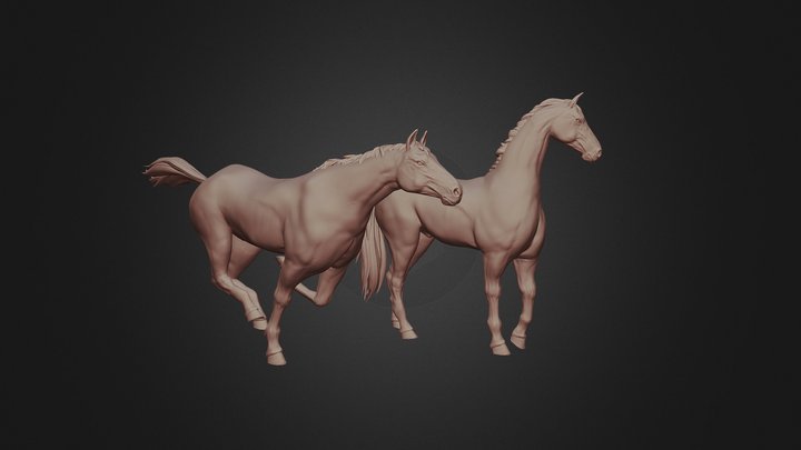 Horse pose 3D Model