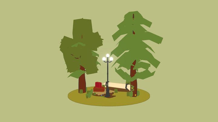 Toon Park Diorama 3D Model