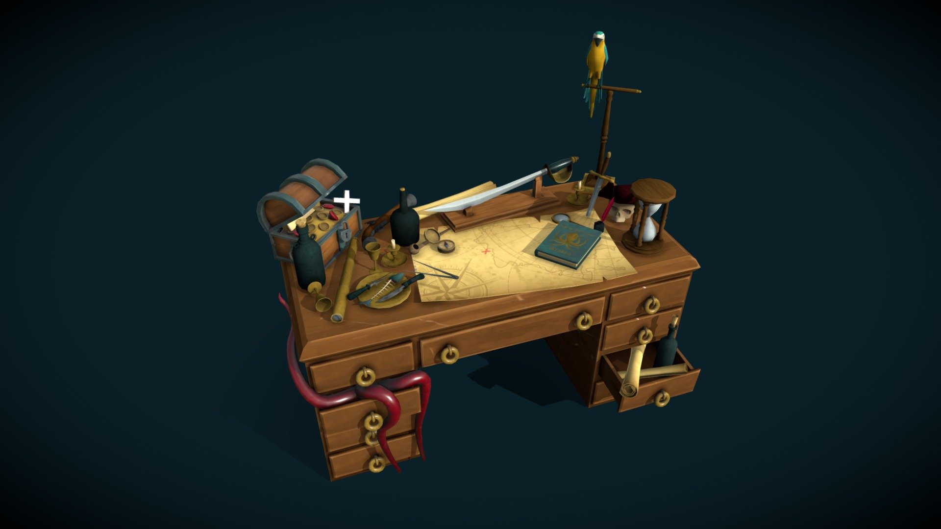 Captain's Desk | DAE IGP | Artisan's Desk — Sketchfab embed 3D viewer