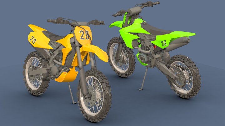 Low- Poly Motorcycle # 9 3D Model