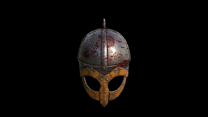 Viking helmet on the battlefield 3D Model