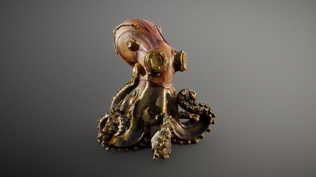Steampunk Octopus Figurine