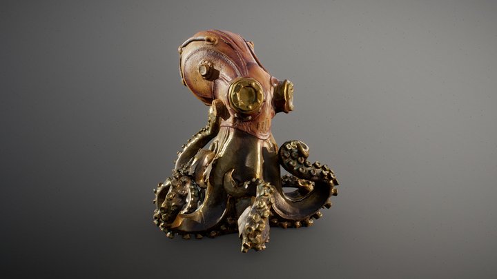 Steampunk Octopus Figurine – Modello 3D gratuito STL