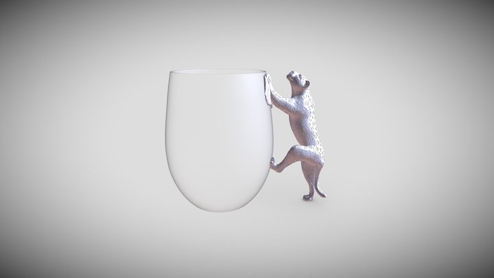 Leopard beer mug 3D Model