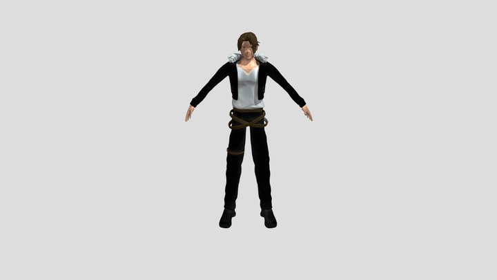 Squall with Stable Sword Inward Slash Animation 3D Model